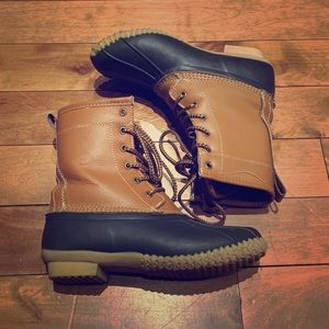 Waterproof Heeled Lace Up Duck Boots